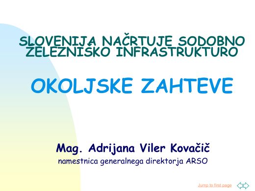 Naslovnica predstavitve: Priprava prostorskih načrtov pri načrtovanju investicij železniške infrastrukture