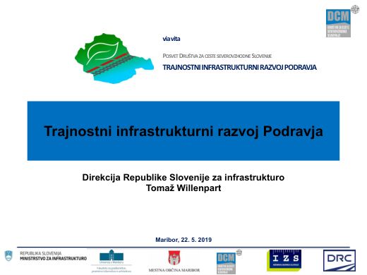 Presentation cover: Razvoj cestne infrastrukture v Podravju