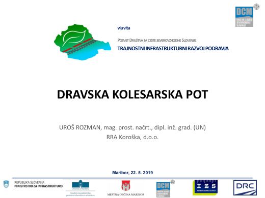 Presentation cover: Dravska kolesarska pot