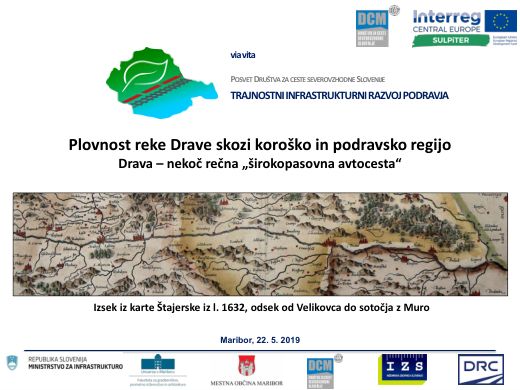Presentation cover: Plovnost reke Drave skozi koroško in podravsko regijo