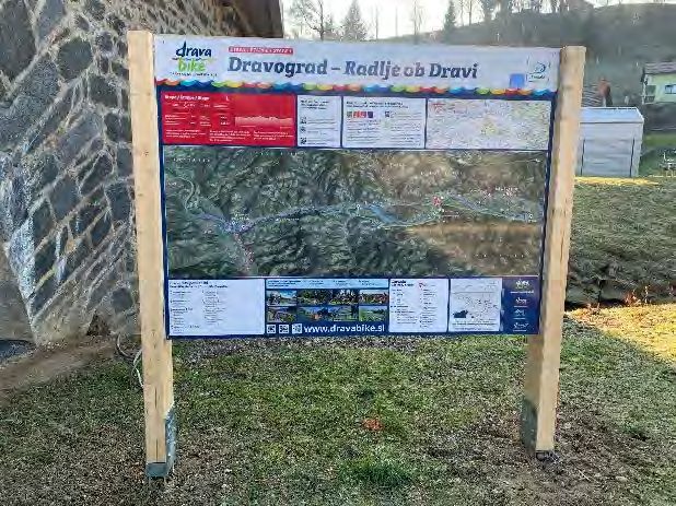 Slika 6: Informacijska tabla ter počivališče Drava Bike (Uroš Rozman, Aleš Rupreht)