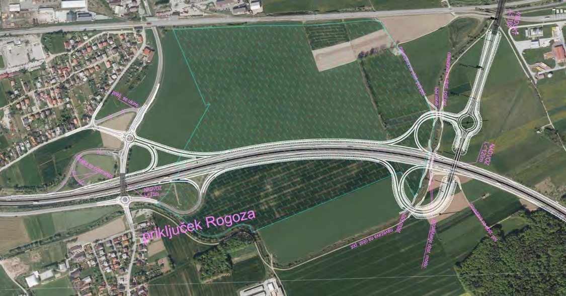 Slika 3: Prikaz predvidenih projektnih rešitev priključevanja obvoznice na AC