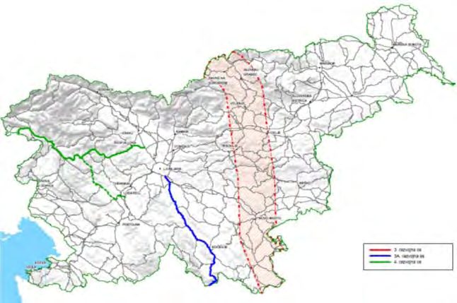 Slika 2: Omrežje razvojnih osi iz leta 2006