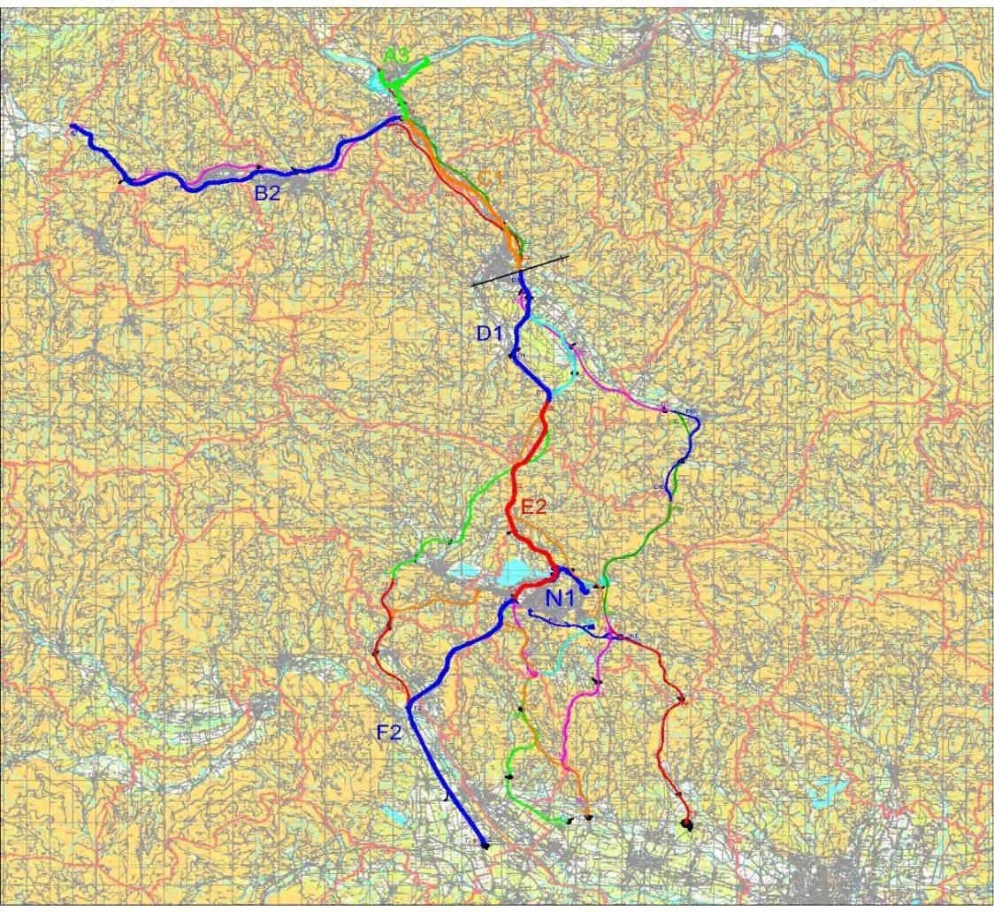 Slika 3: Najustreznejša varianta poteka trase hitre ceste na severnem delu 3. razvojne osi